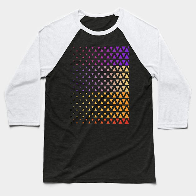 Rainbow gradient triangle pattern Baseball T-Shirt by Creatyle